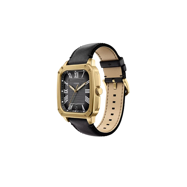 Fossil Crosby Three-Hand Black Leather Men’s Watch - Image 4