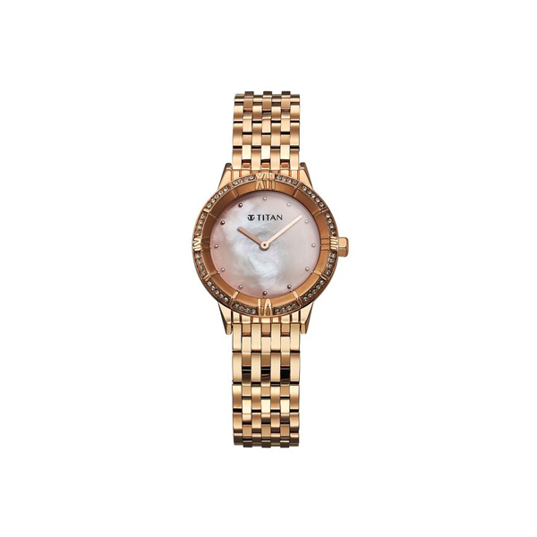 Titan Glamour Quartz Analog Mother Of Pearl Dial Women’s Watch