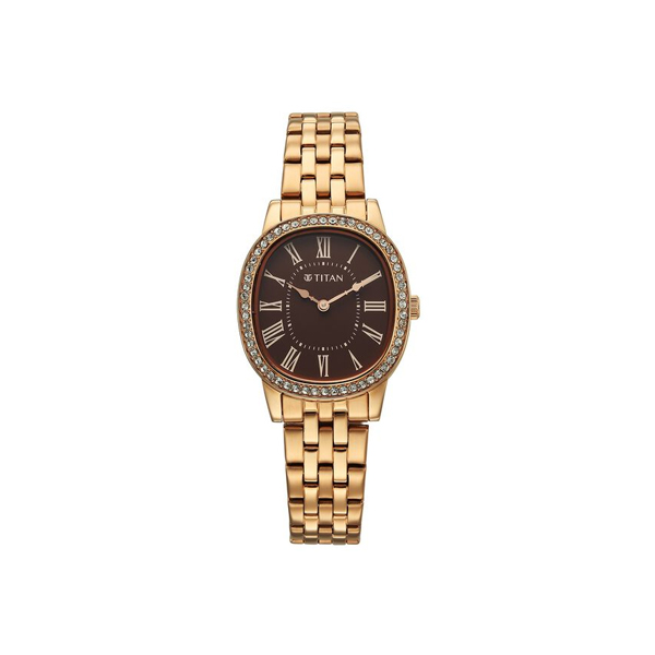 Titan Purple Glamour Quartz Analog Brown Dial Women’s Watch